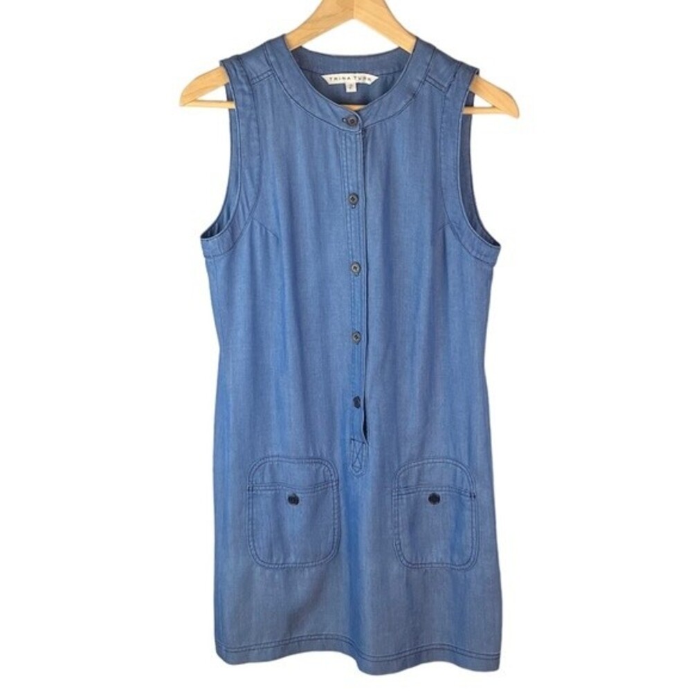 Trina Turk women’s shift lyocell chambray dress size 2